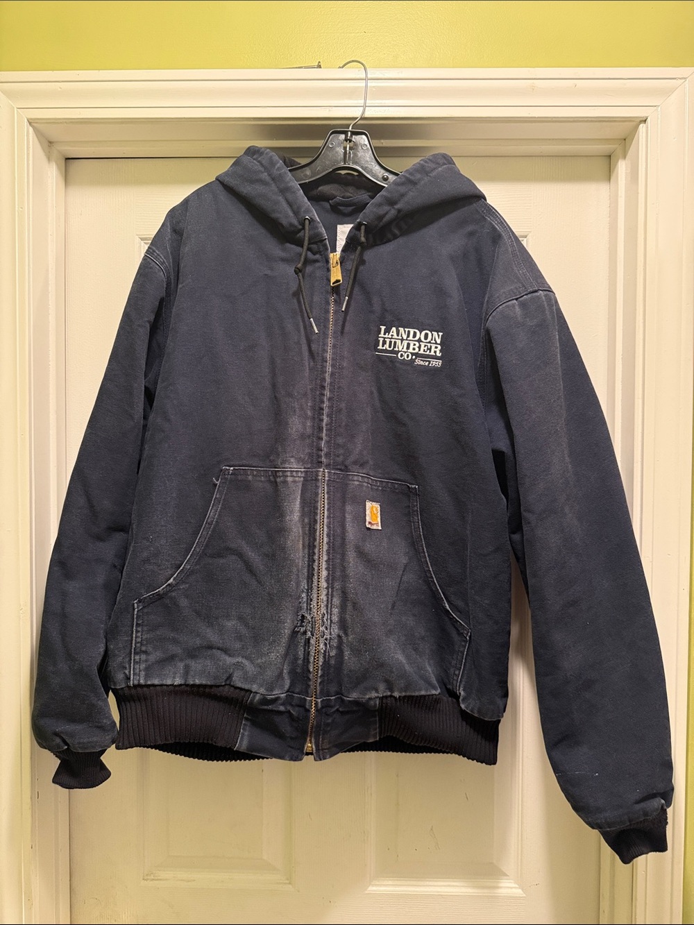 Carhartt Active Jac Hooded Insulated Work Jacket Navy Large